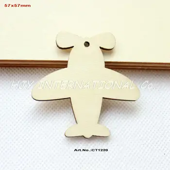 

(20pcs/lot) 57mm Blank Natural Wood Car Charms Ornaments Rustic Favor Car With Hole -CT1220