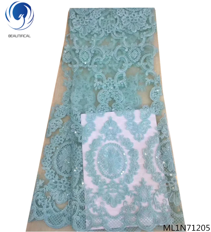

Beautifical french tulle lace fabrics 2019 african fabrics lace dress with shiny lace mesh tulle laces fabric 5yards/lot ML1N712