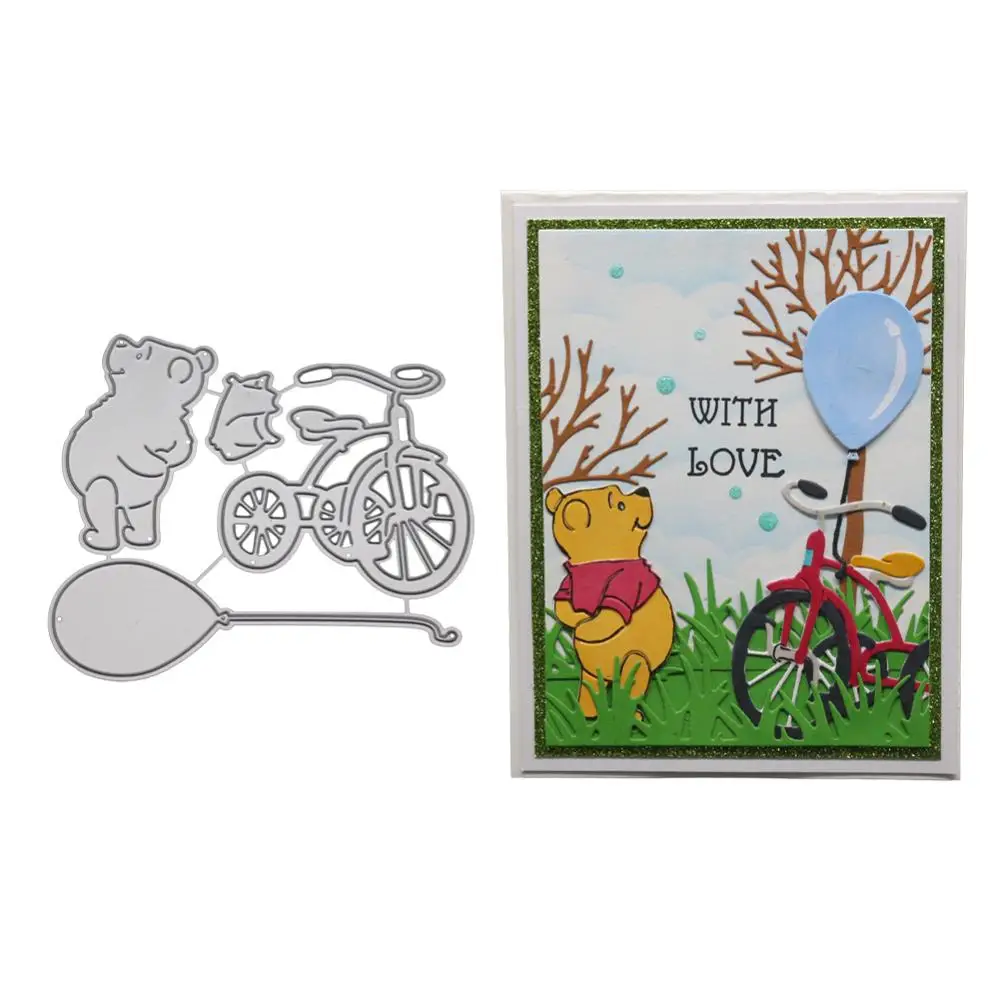 

Cutting Dies Bear Frames Bicycle Metal Stencil For Diy Scrapbooking Celebrating Paper Cards Making Stamps And Dies New 2019
