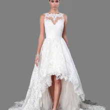 Элегантное свадебное платье с длинным шлейфом и высоким низким вырезом, длинная белая цвета слоновой кости, свадебное платье с коротким передом и длинной спинкой, свадебное платье высокого качества