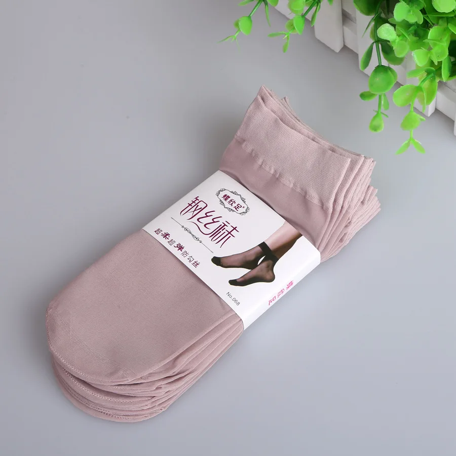 10 пар бархатных женских носков, женские короткие летние короткие носки с кристаллами,, качественные тонкие шелковые носки, женские прозрачные удобные носки Meias