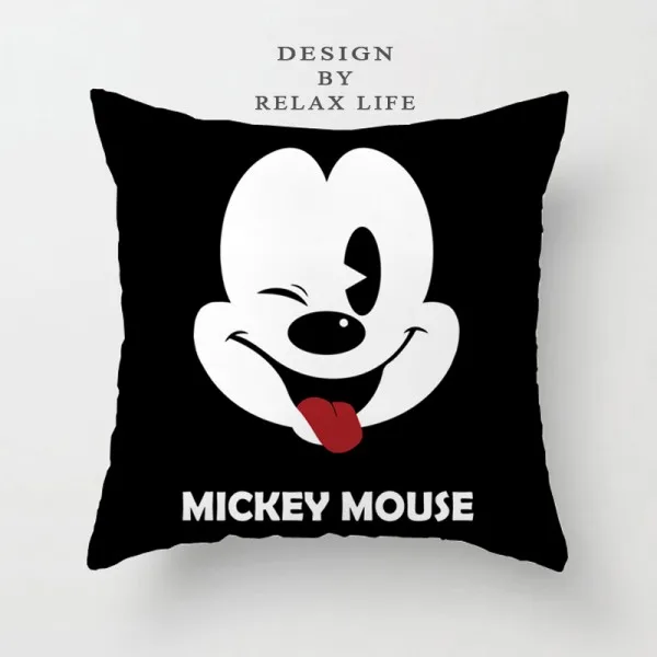 Disney Black and Cream Red Mickey Minnie Mouse Cushion Cover Sofa Decorative Pillowcases for Bed Couch 45x45cm no Filling - Цвет: E