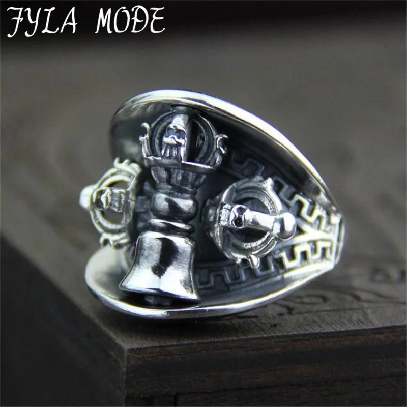 

Hot Sale S925 Sterling Silver Men's Rings Charm Pestle Multiplier Couple's Ring Of Domineering Skulls Gift To Your Lover PBG057