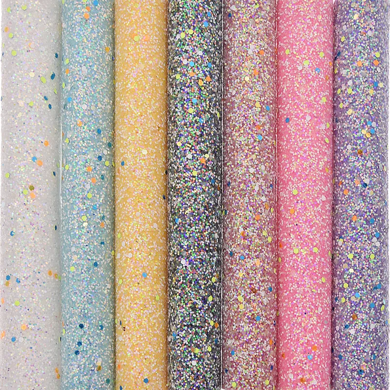 

A4 Glow In the Dark Fabric Chunky Glitter Synthetic Leather Fabric For Bows Bags DIY Crafts Accessories