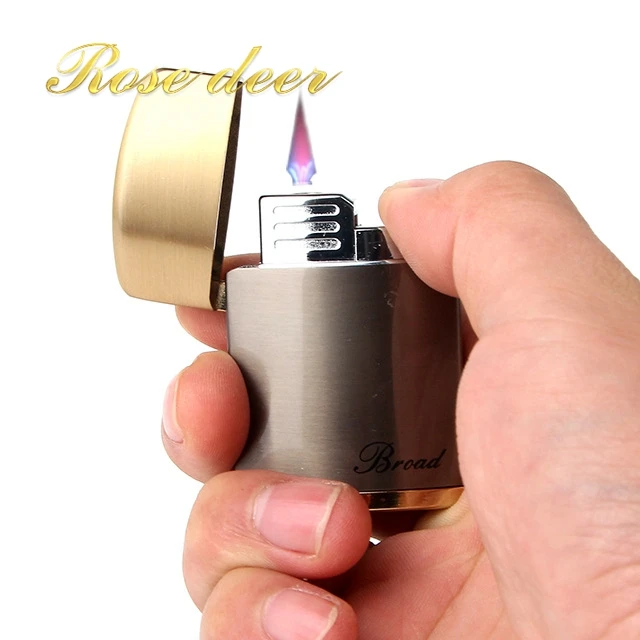 

Metal Gas Lighter Windproof Refillable Adjustable Cigarette Flame Lighter Cigar Butane Torch Lighter Gadgets NO GAS