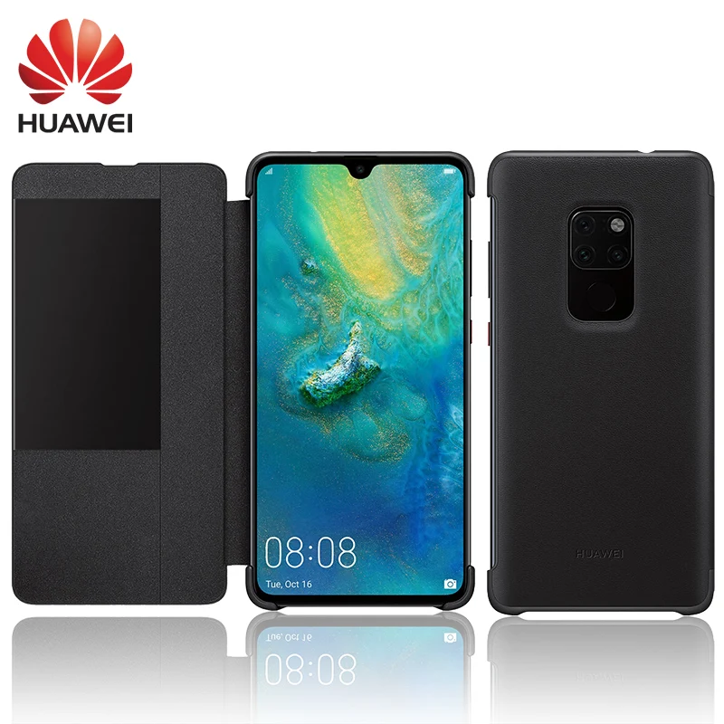 

Huawei Mate20 Pro Flip Case Cover 100% Original Huawei Mate 20X case Smart Touch clear View Window PU Leather Luxury Protective