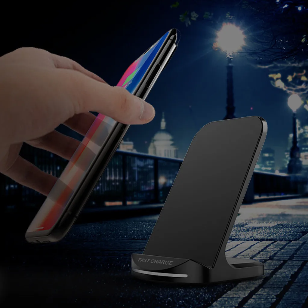 

Techhole Store Phone Charging Pad 10W QI Certified Fast Wireless Charger Stand Compatible For iPhone For Samsung