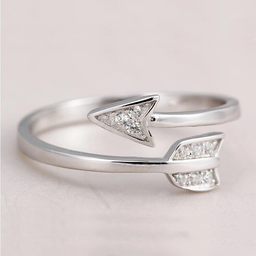 

Cxwind Charm Zircon Feather Leaf Triangle Ring 925 Silver Hunger Game One Direction Arrow Rings For Women Knuckle Bijoux Femme