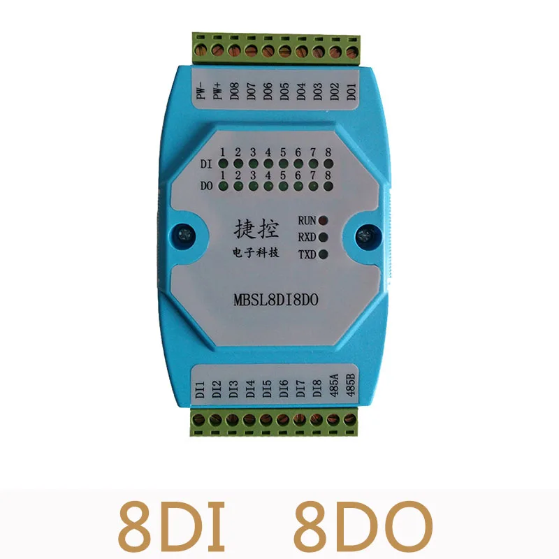 

2pcs/lot 8DI/8DO Digital Quantity Input And Output Isolation Type data Acquisition Control Module RS485 Modbus Communication