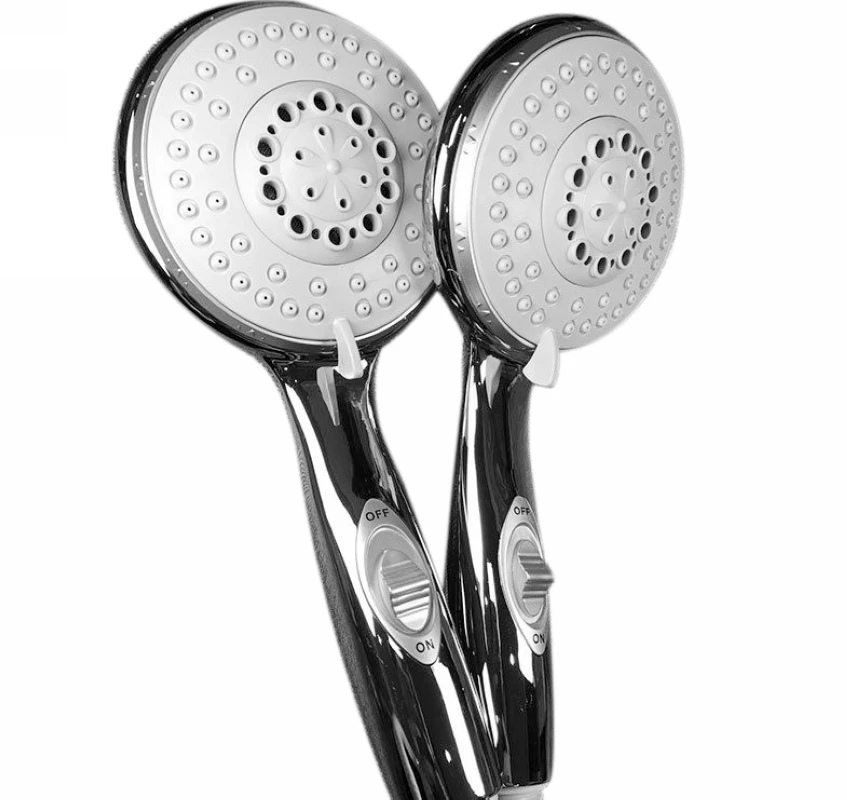 

4 Inch Bathroom Showerhead Chrome High Power 6 Setting Hand Shower Head With ON/OFF Pause Switch Bathroom Tools Mayitr
