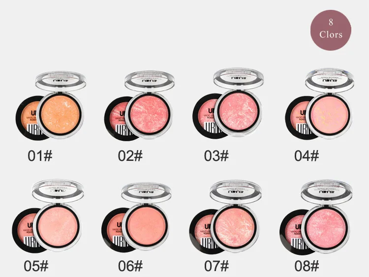 UBUB 8 Color Baked Blush Make up Blush Rose Bronzer Mineralize Rubor Cheek Color Blusher Palette Petal Face Blush (4)