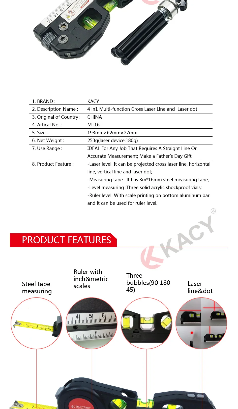 02 KACY MT16 Handy laser level instruments
