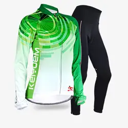 Новые Pro тонкие длинные рукава Vélo комплекты Для женщин зеленый спортивной Mtb велосипед 3D с гелевым наполнителем велосипедный Костюмы 2016