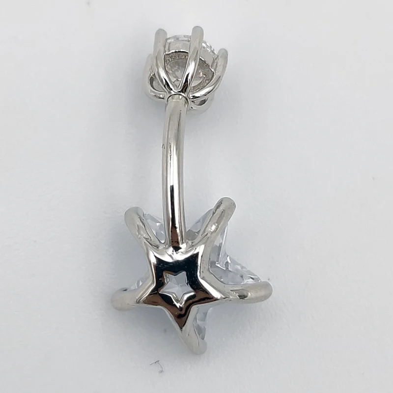 Кольцо для пупка из стерлингового серебра 925 пробы, cz 14 г, ювелирное изделие для пирсинга пупка, подарок для женщин