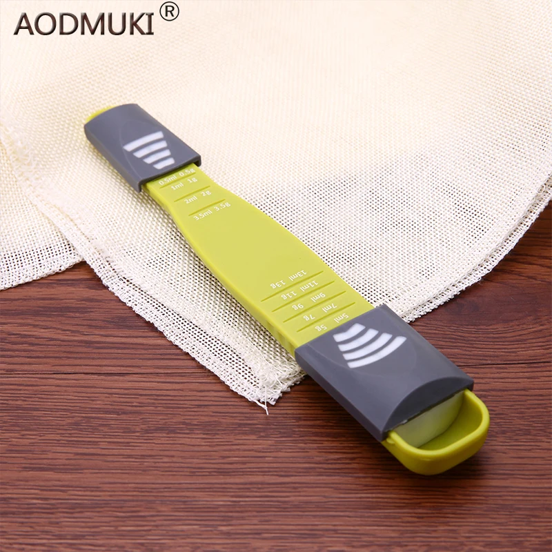 

AODMUKI Kitchen Scales Measure Spoon Double End Eight Stalls Measuring Spoon For Salt Soup Coffee Tea Powder Kitchen Gadgets