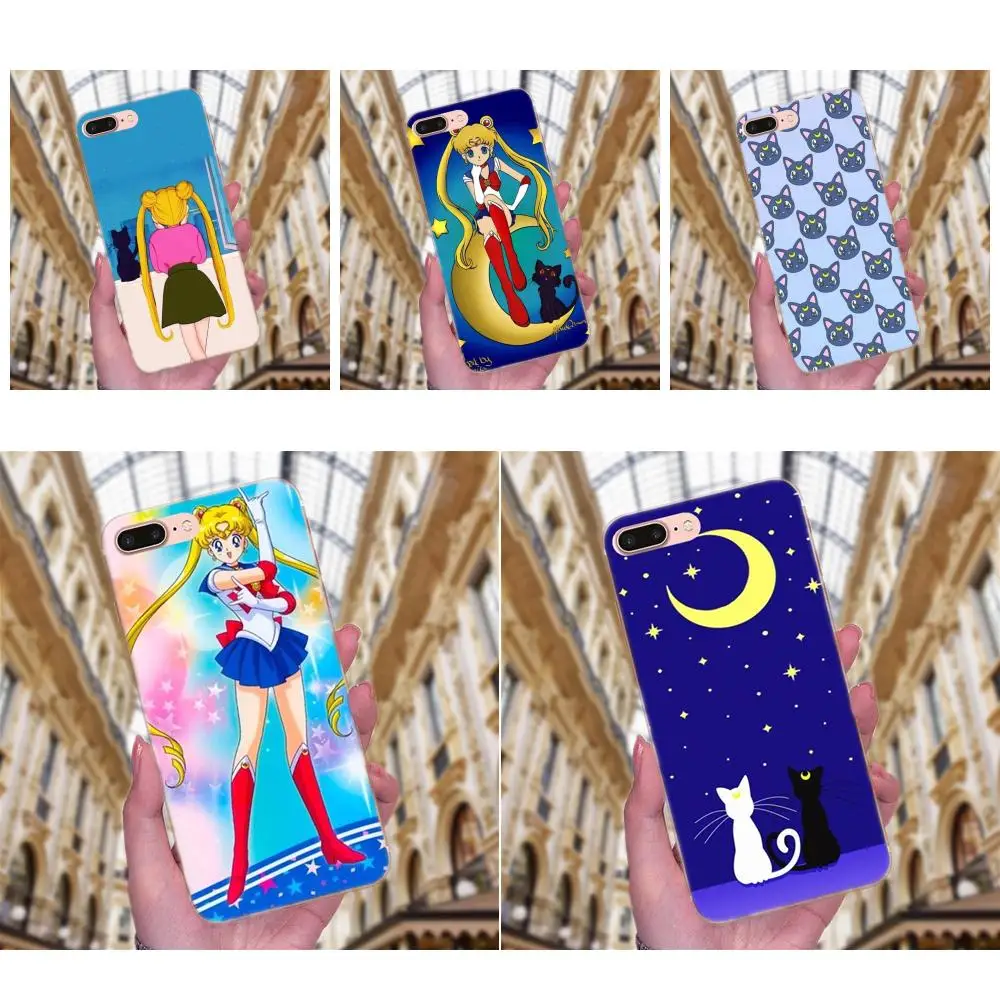 Мягкие чехлы для Huawei Honor 4C 5A 5C 5X 6 6C 6A 6X 7 7X 8 9 V8 V10 Y3II Y5II Y6II G8 P7 Play Lite Сейлор Мун Луна Ca |
