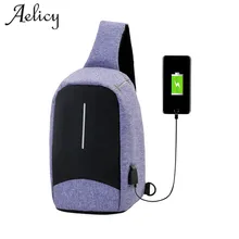 Aelicy Мужской Внешний USB зарядка нагрудная мужская сумка нагрудный пакет Противоугонная дорожная сумка через плечо для мужчин пляжный комбинезон сумка на плечо