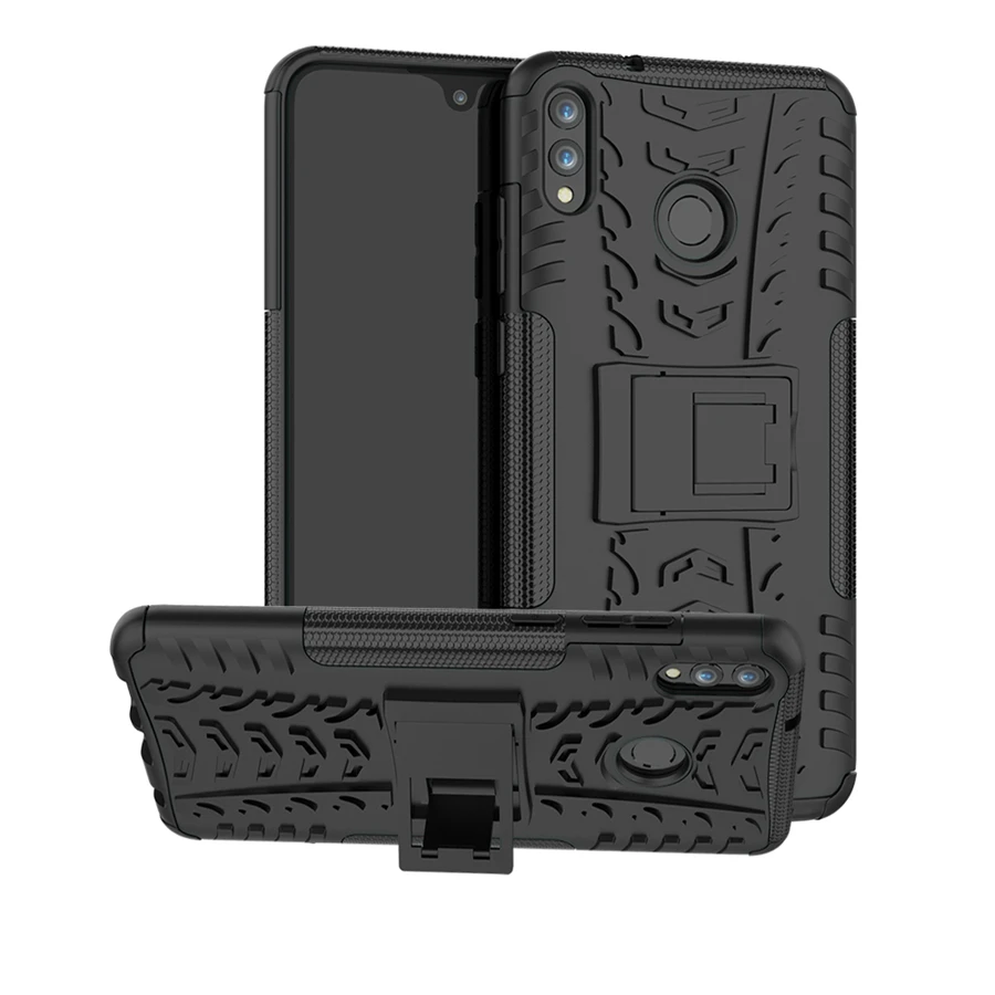 

for Huawei Honor 8X 8C Hard Case Armor Heavy Duty Rubber Silicone TPU Phone Cases Cover Covers Defender Kickstand