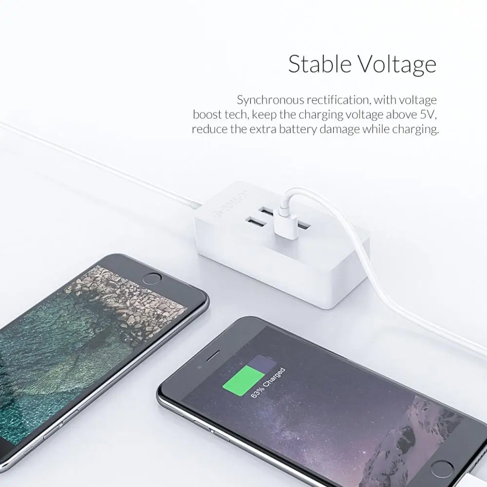  ORICO 4 Port USB Ladegerät Mini Smart Schnell Ladegerät Max Ausgang 20W Desktop Ladegerät für iPhon