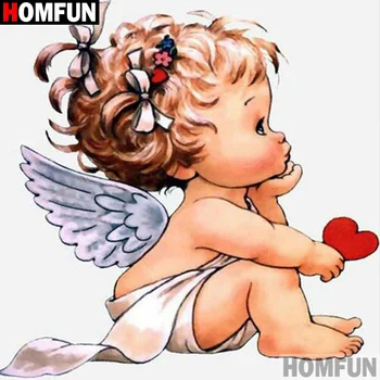 

HOMFUN Full Square/Round Drill 5D DIY Diamond Painting "Cartoon angel baby" 3D Diamond Embroidery Cross Stitch Home Decor A19877
