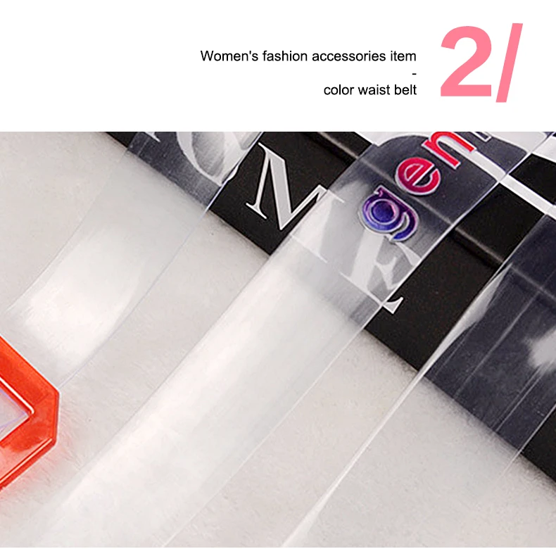 Women Transparent English letter Belt Volorful Gentlewoman Jean Accessories PVC belts Purple Red Transparent Buckle Summer Style Trendy Strap1 (5)