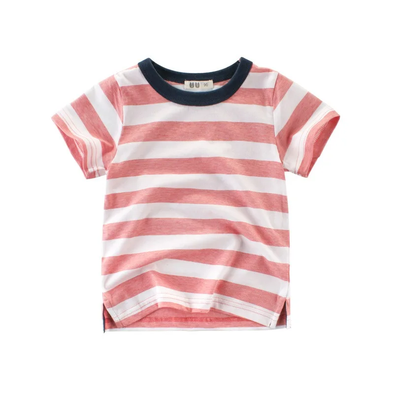 CROAL CHERIE Fashion Car Children Clothing Summer Cartoon Striped T-shirt O-Neck Toddler Boys Clothes Girls Cotton Shirt   (10)
