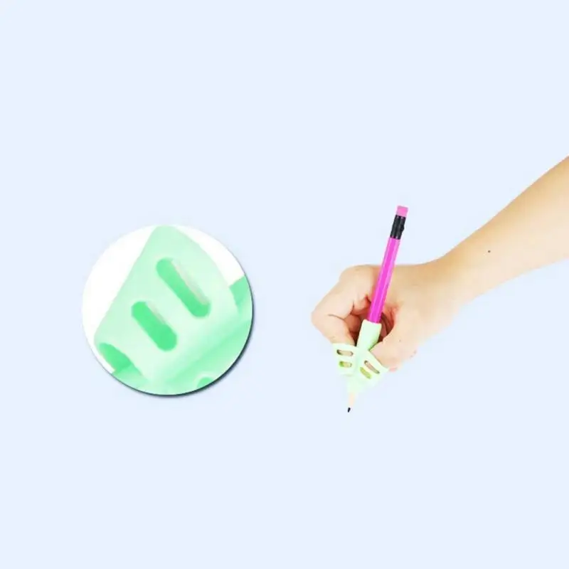 3 шт., детский пишущий карандаш подставка для сковороды, обучающая силиконовая ручка, устройство для коррекции положения пальцев для студентов