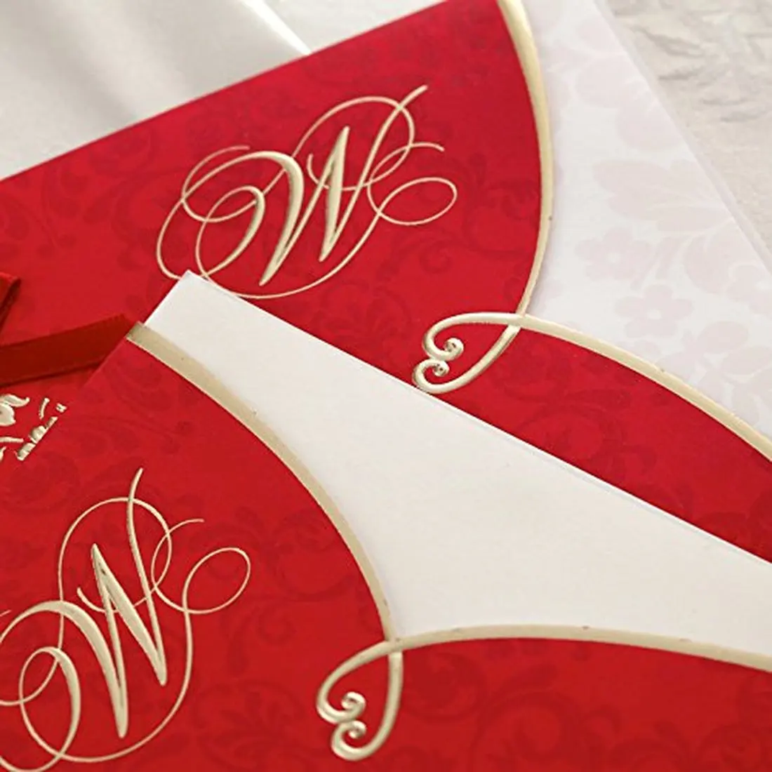  20pcs Traditional Chinese Style Red Wedding Invitations Cards with Envelopes Black & Red Tuxedo & D - 32989764328