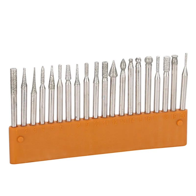 RUITOOL Diamond Burrs File Dremel Burr Rotary Tool Grinding Head