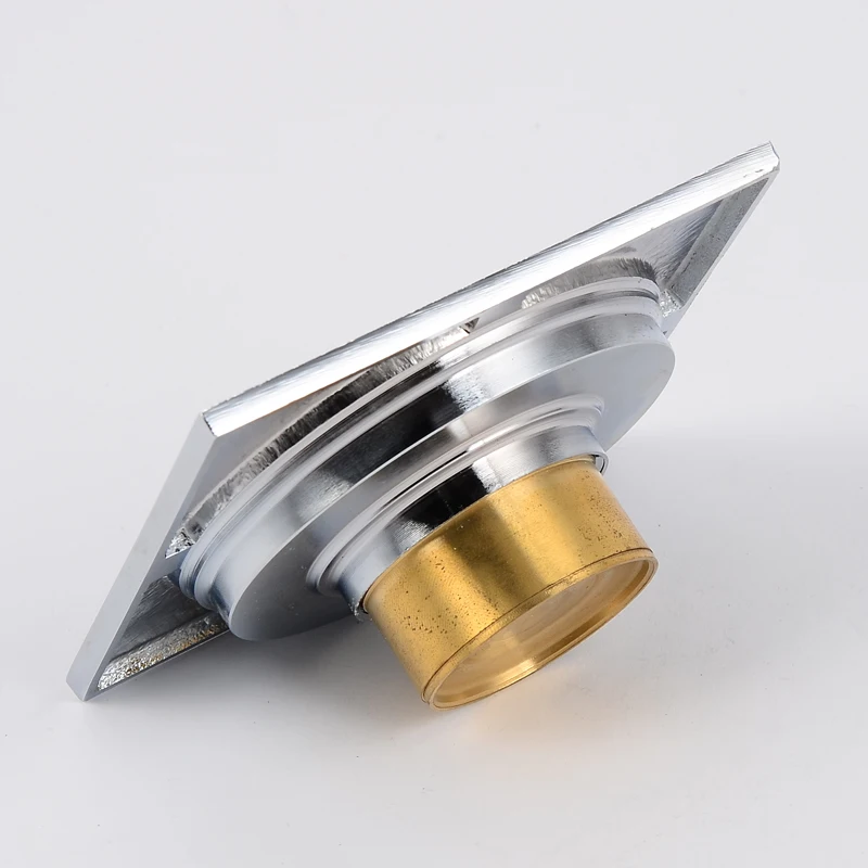 Floor Drain Filter Gold Cover Square Balcony Bathroom Shower Drainer Strainer Anti-odor Brass Tile Insert Floor Waste Grates