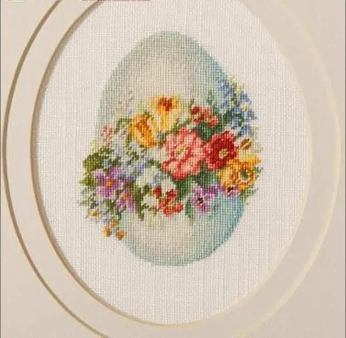 CS-1492 Cross Stitch Kit Easter Eggs Painted With Flowers Flower Wiehler 4791.jpg_.webp