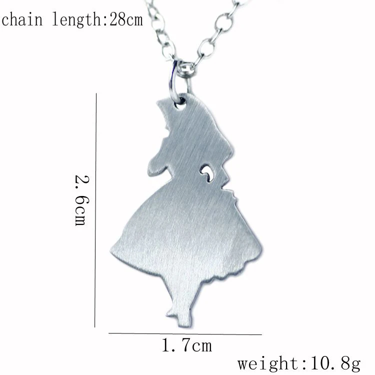 Ожерелья из нержавеющей стали для женщин и девушек|alice in wonderland necklace|alice inalice |