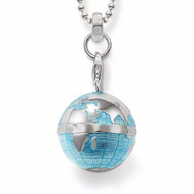 Silver Plated Blue Globe Earth Necklaces Pendants, Most Fashion Glam Jewelry Trendy Good Gift