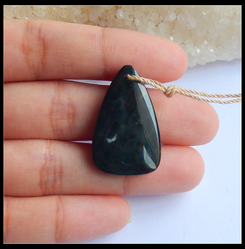 

Sale 1Pcs Natural Stone Ocean Jasper Triangle-Shape Short Pendant Bead 29x18x4mm 3.6g
