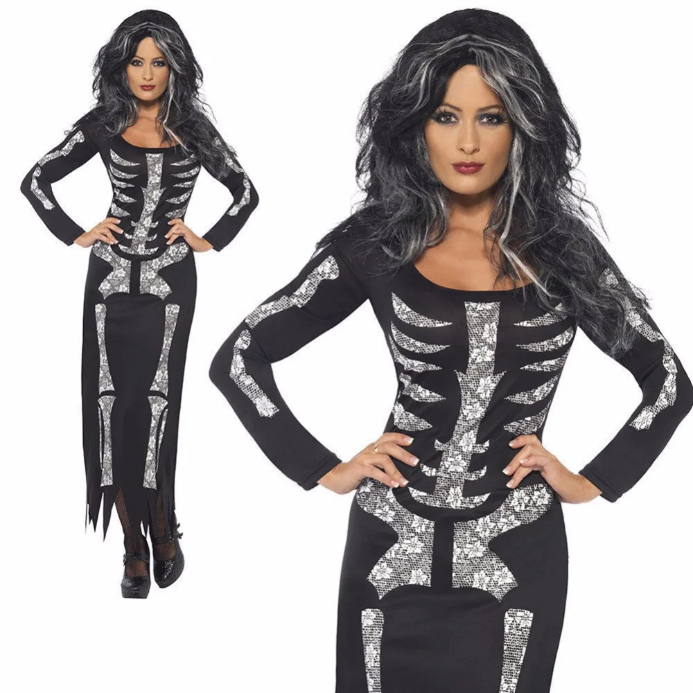 

New Halloween Costume Vampire Vampire Dress Costume Dance Horror Bones Skeleton Halloween Costume Sexy Adult Women's Clothing