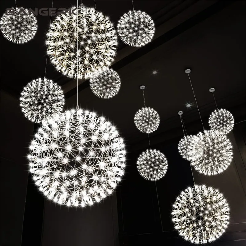 

Simple Modern LED Pendant Lights Creative Spark Sphere Hanging Lamp Pendant Lighting For Home Decor Dining Room Light Fixtures