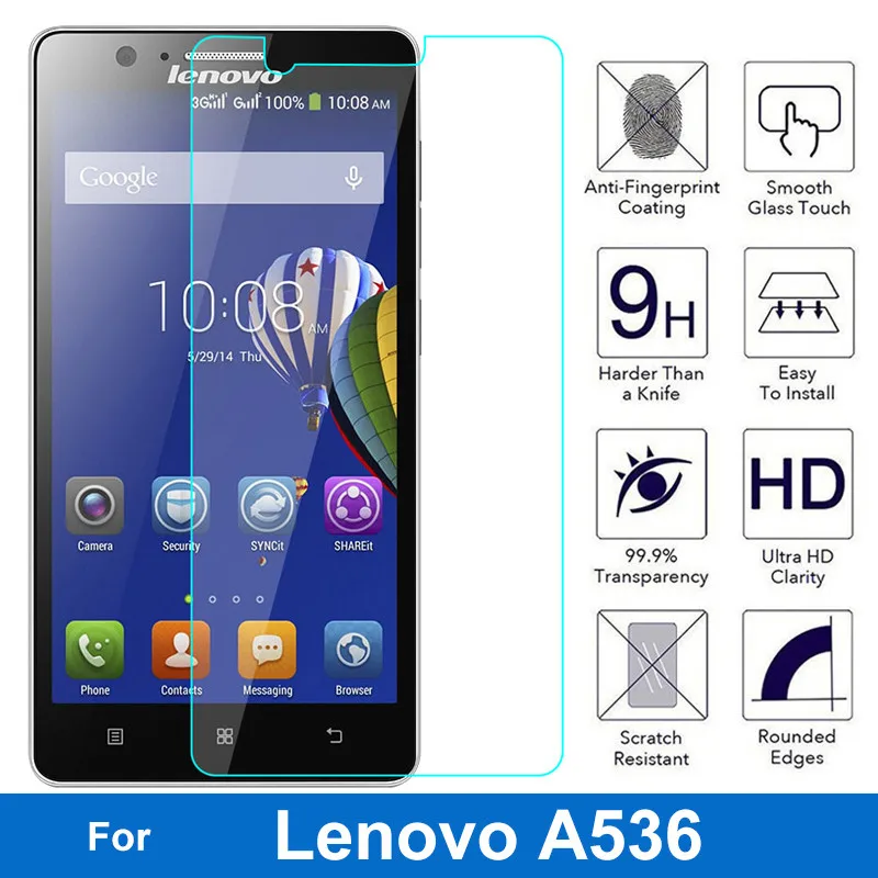 2.5D 0,3 мм закаленное стекло для lenovo A536 A 536 538 A358T A538 Защитная пленка для экрана, передний чехол+ набор для очистки