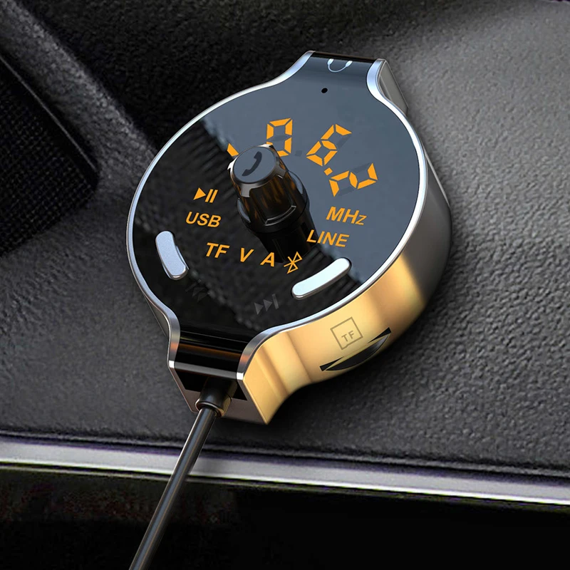 Kaufen Wireless Auto Bluetooth FM Transmitter Auto Kit Freisprechen MP3 Player Batterie Spannung Display Unterstützung Dual AUX Kabel USB