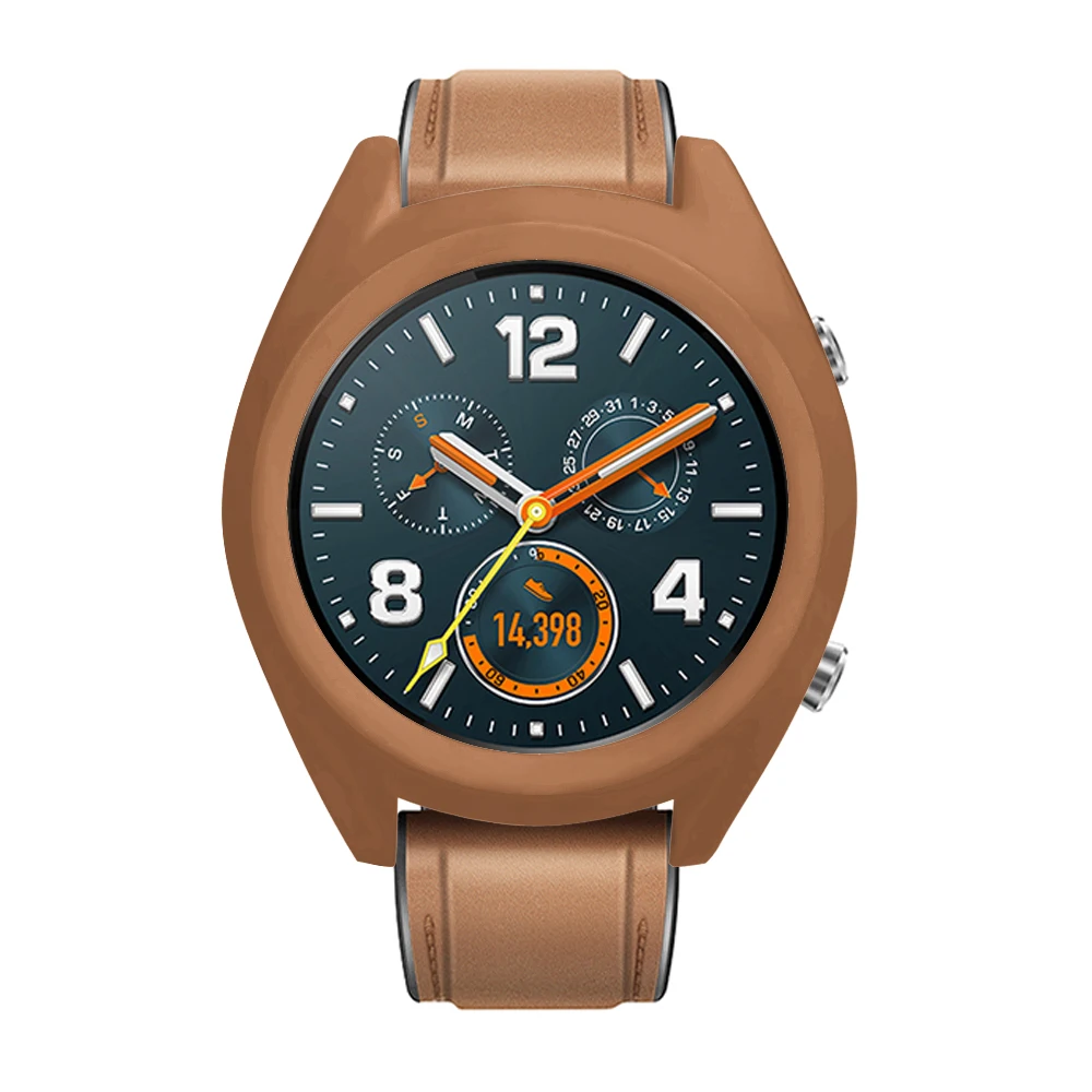 Чехол для часов HUAWEI Watch GT/GT Active, Цветной силиконовый чехол, Мягкий бампер из ТПУ, защитный чехол, закаленное стекло, пленка