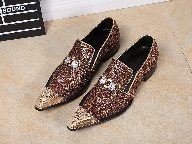 2018 Men's Slip On Sequined Loafers Men's Casual Shoes Glitter Flats ...