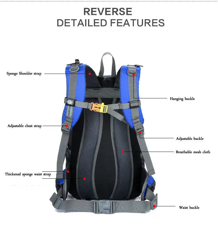 Походные тактические уличные спортивные сумки, лыжный ноутбук, спортивный рюкзак, водонепроницаемый, для кемпинга, бега, путешествий, Лыжный туризм, сумка, рюкзак 40л