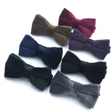 Бархатный галстук-бабочка, чистый цвет, классический мужской формальный галстук-бабочка черного и винно-красного цвета, модный ретро галстук-бабочка gravata