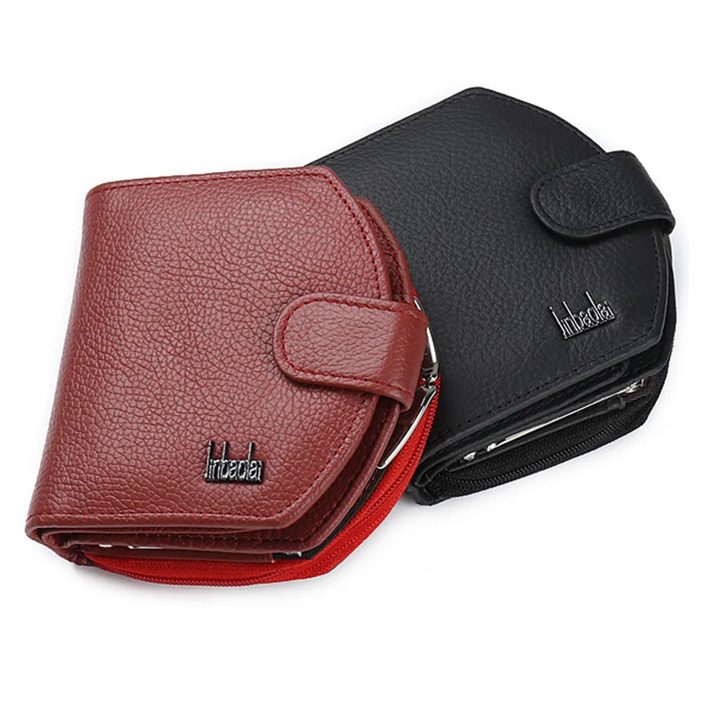 

Xiniu Men Women Leather Zipper Bifold ID Credit Card Holder Billfold Purse Mini Wallet