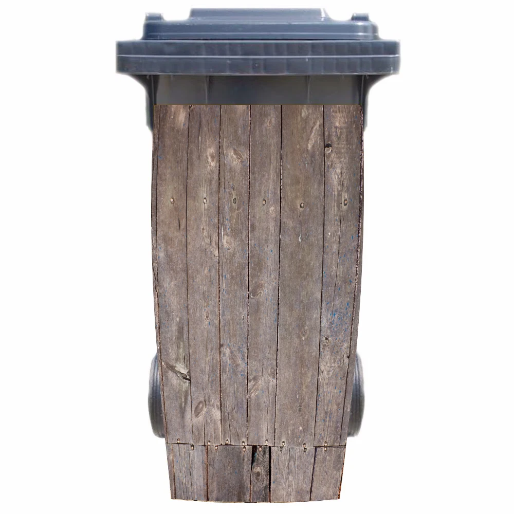 

Free shippingDIY wood pattern Adhesive Removable Waterproof Sticker Decals Rubbish bin trash can Cover sticker 120liter 240liter