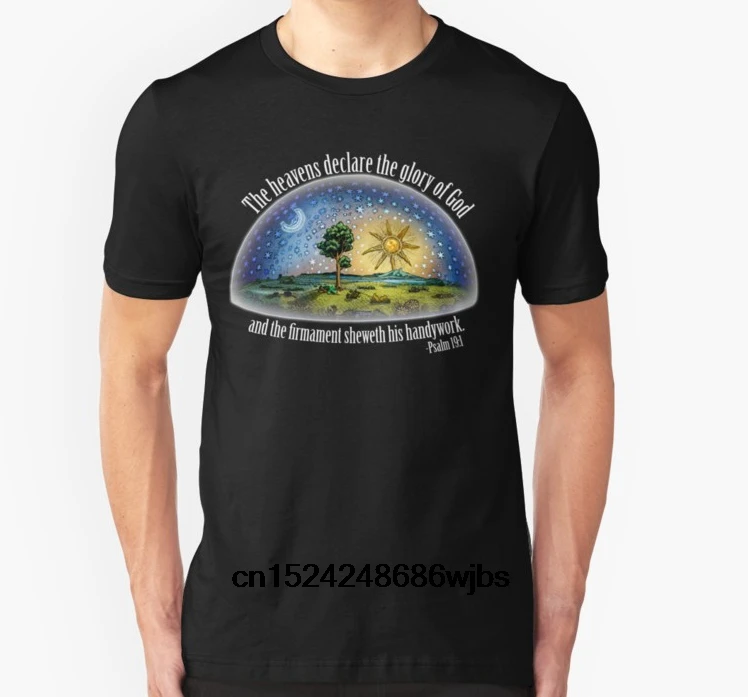 

Fashion Cool Men T shirt Women Funny tshirt Flat Earth - Psalm 191 (The Firmament) Black Customized Printed T-Shirt