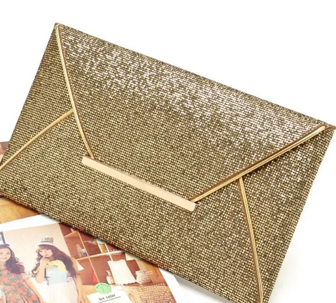 10pcs/lot Sequins women clutch envelope evening bag day clutches PU 29*