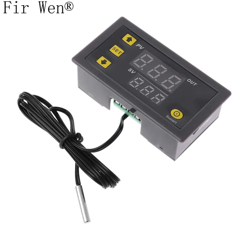 12/ V DC -50/ / 110/ /°C con sonda sensore impermeabile 1 W1209/ LED digitale termostato regolatore di temperatura controllo della temperatura interruttore modulo Blue