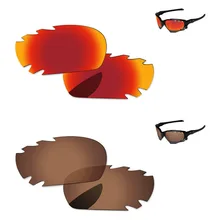 Медь коричневый и огненный красный 2 пары Поляризованные Сменные линзы для Jawbone Солнцезащитные очки с отверстиями рамка UVA и UVB Защита