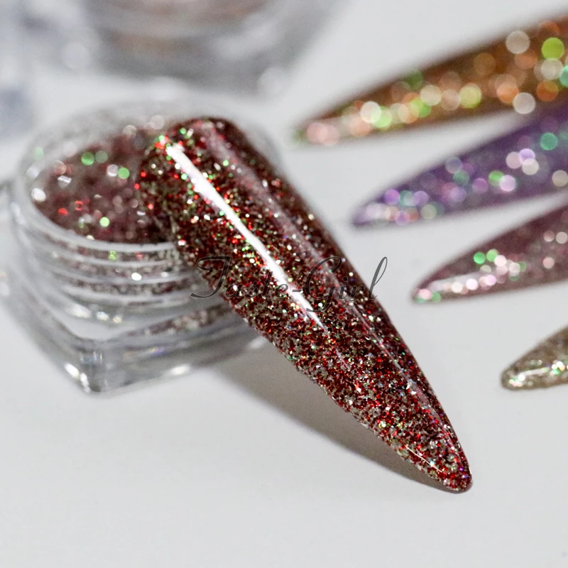 6 цветов/набор голографический блестящий для ногтей пигмент алмазно-зеркальный блеск блестки хромированные порошки для ногтей украшения для ногтей DIY инструменты
