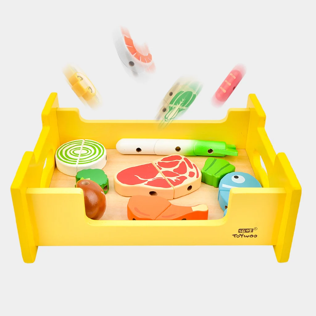 Wood Barbecue Cooking Set Pretend Play Toy for Kids Toddler Educational Toy